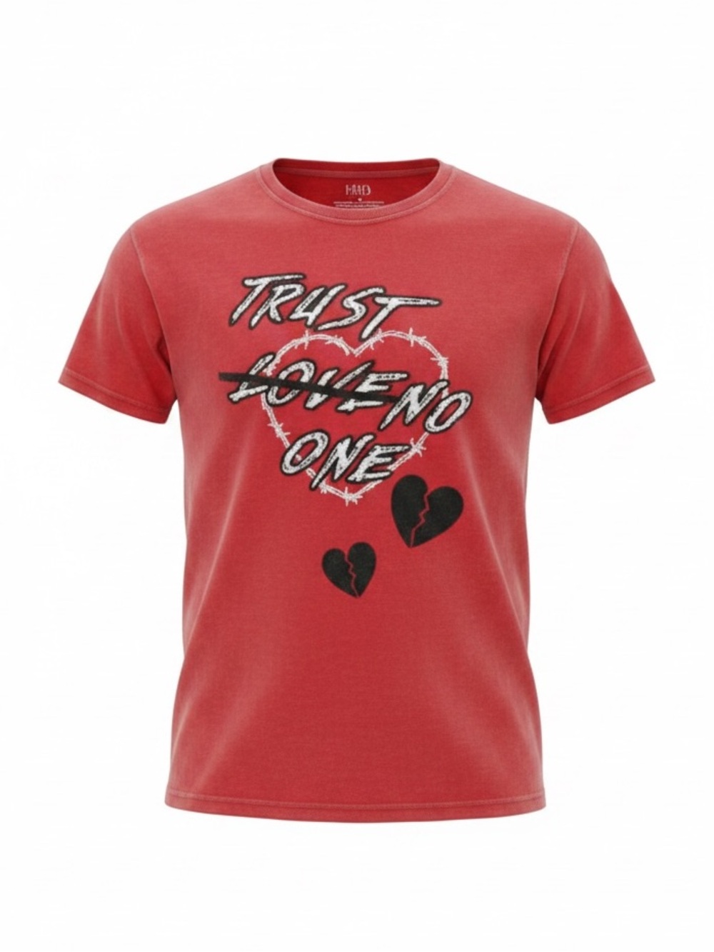 Focus NWT Men's Red Graphic Short-Sleeve Tee - Trust No One Design